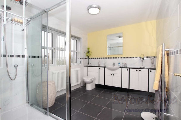Bathroom Feature Wall - Farrow & Ball Modern Emulsion Dayroom Yellow 233