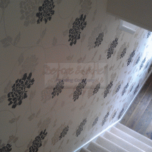 Feature Wall in Rochester, Kent. Using Laura Ashley Charcoal/Linen
