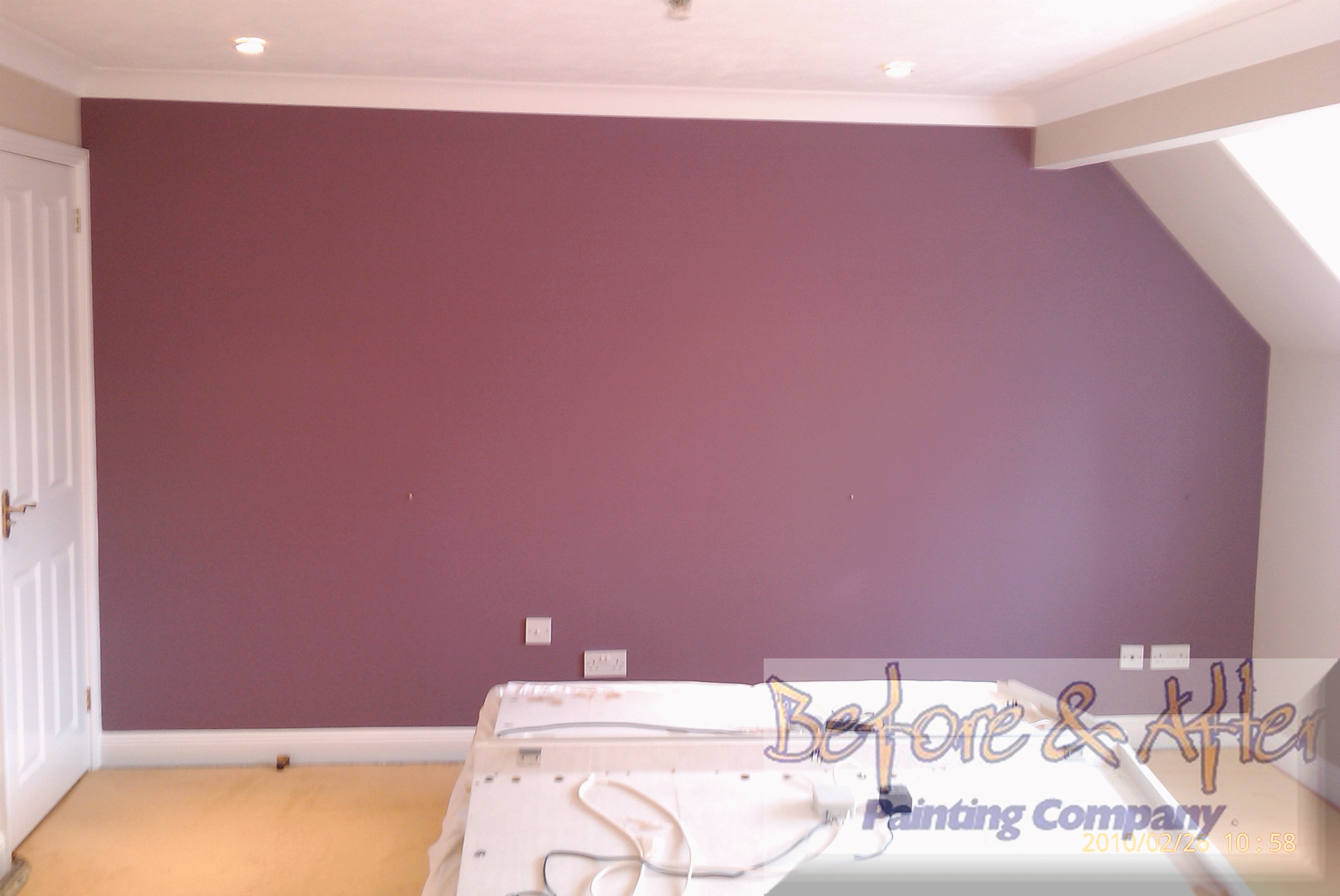 A bold feature wall in Crown Trade matt vinyl emulsion - Armagnac