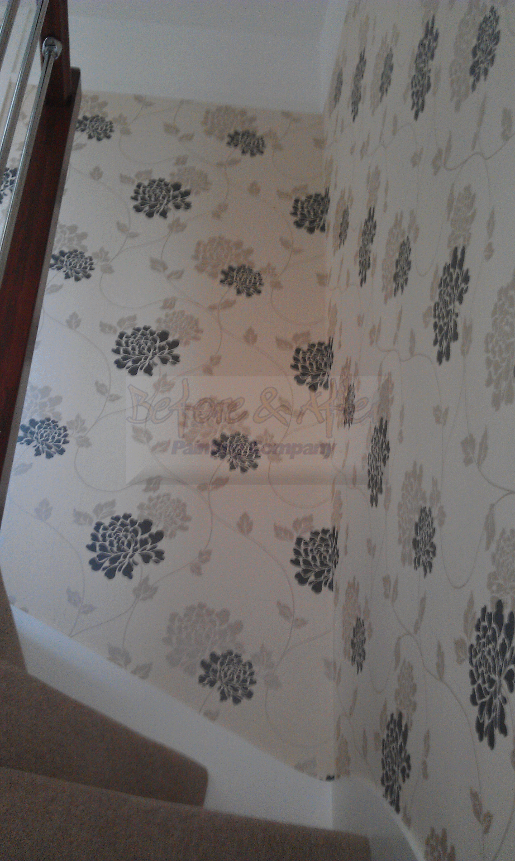charcoal-linen-design wallpaper by laura ashley walls were sealed with zinsser gardz cross lined with Mav 1400 lining-paper