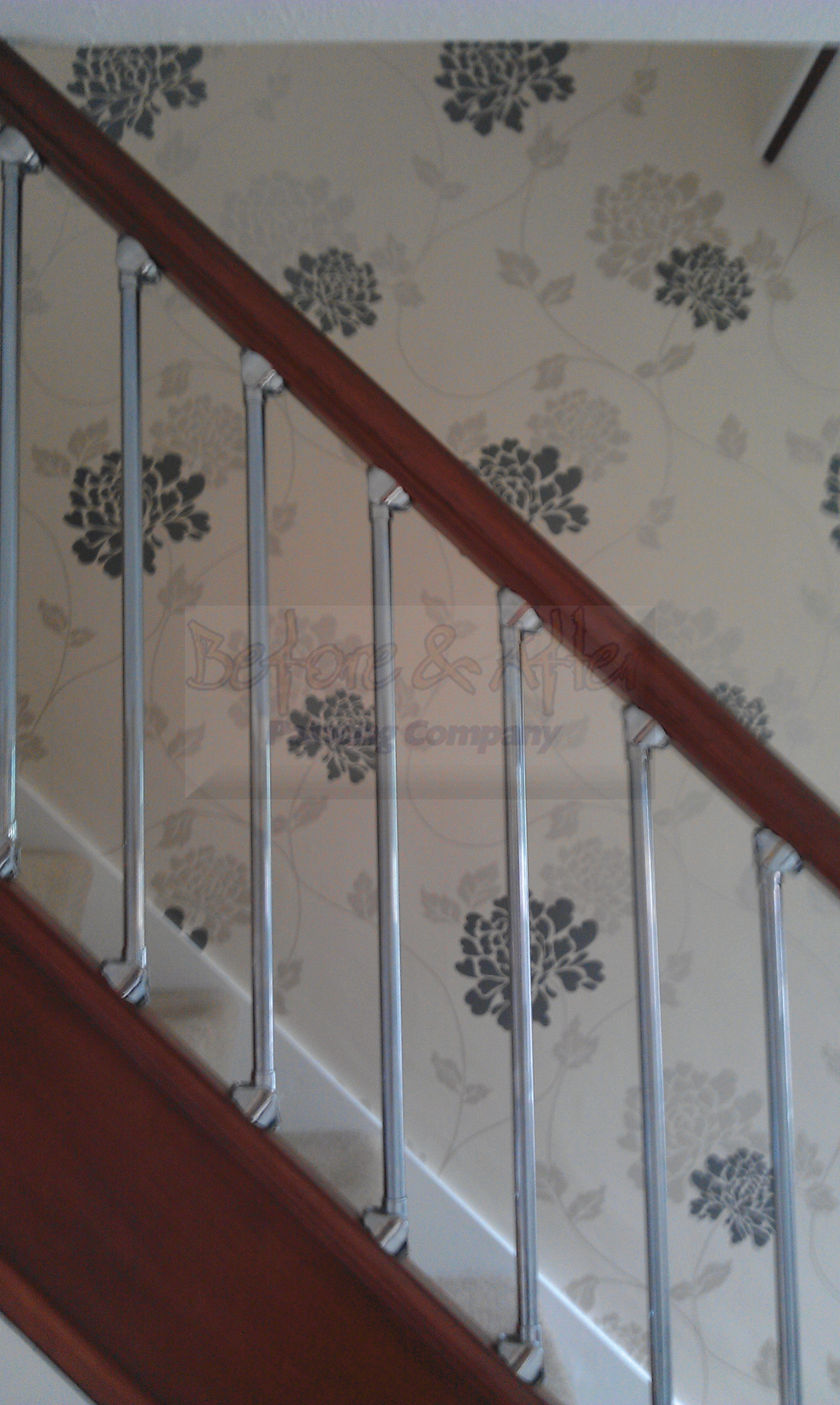 Laura Ashley wallcovering installed at a Rochester home.