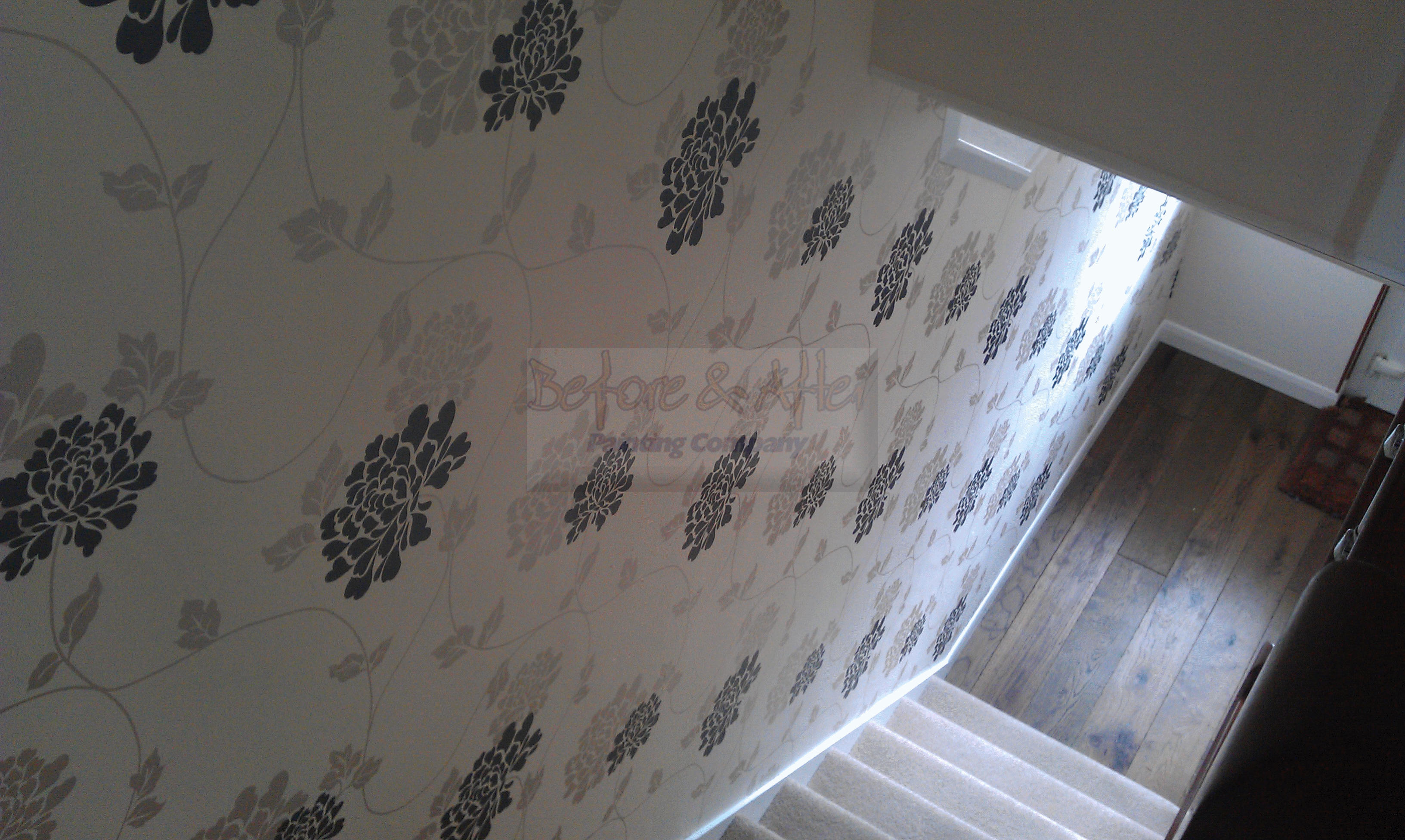 Feature Wall in Rochester, Kent. Using Laura Ashley Charcoal/Linen