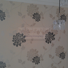 Laura Ashley wallcovering here. Quite a nice paper to hang.