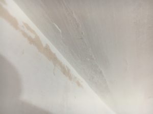 very bad plastering highlighted after sealing